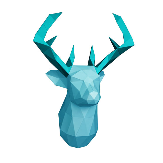 3d Deer head DIY with template #papershape