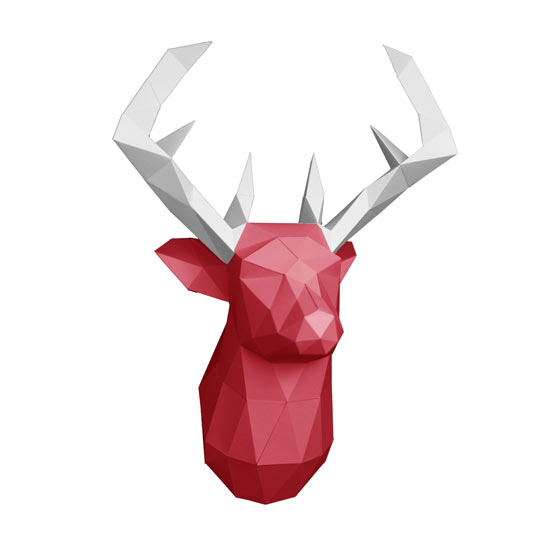 3d Deer head DIY with template #papershape