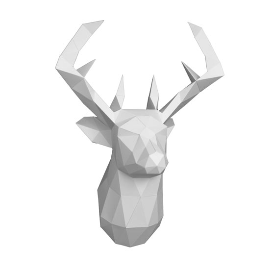 3d Deer head DIY with template #papershape