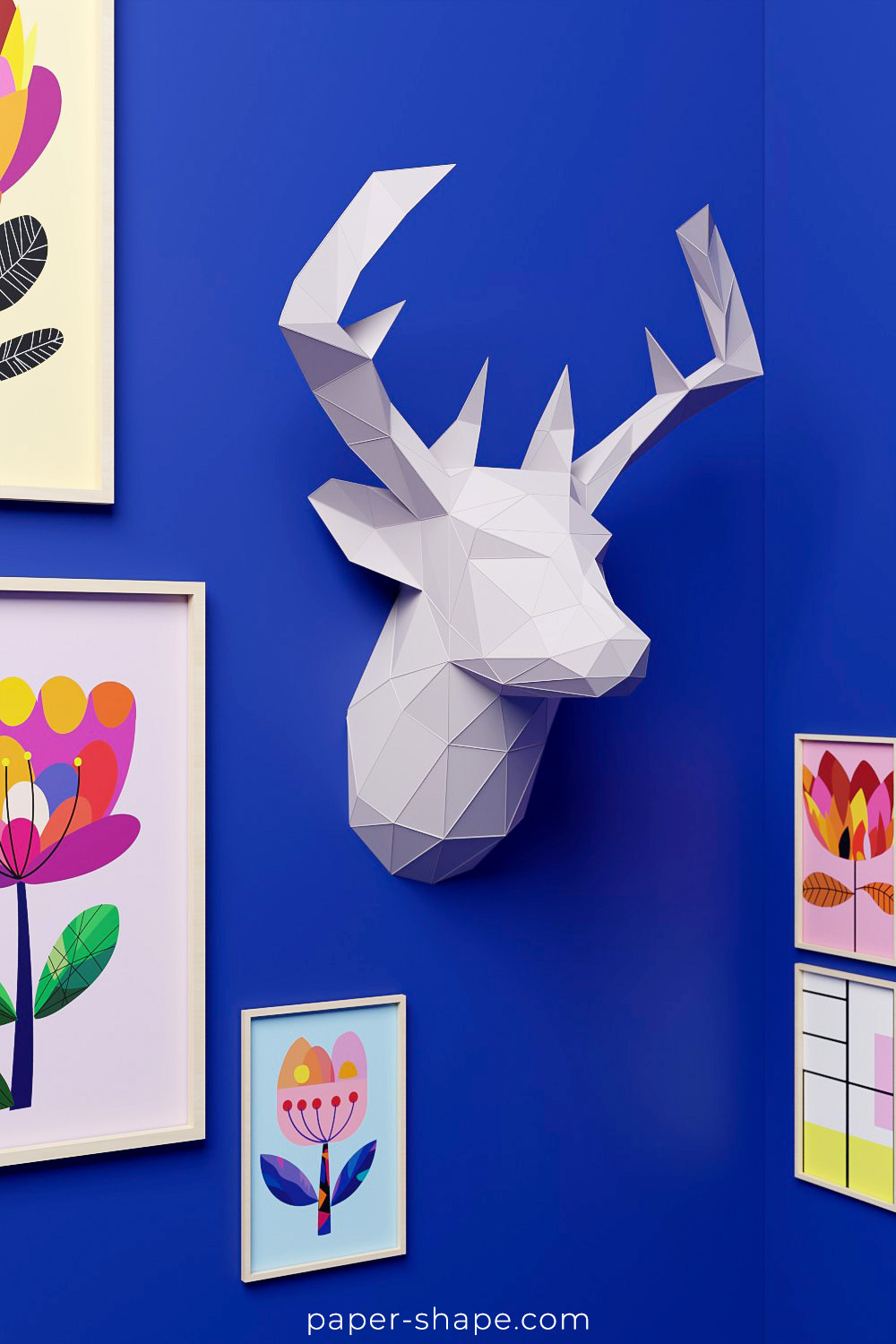 3d Deer head DIY with template #papershape