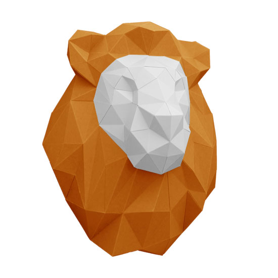 3d lion from paper as wall decor - cool lion papertrophy #papershape