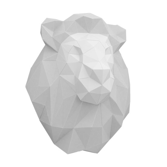3d lion from paper as wall decor - cool lion papertrophy #papershape