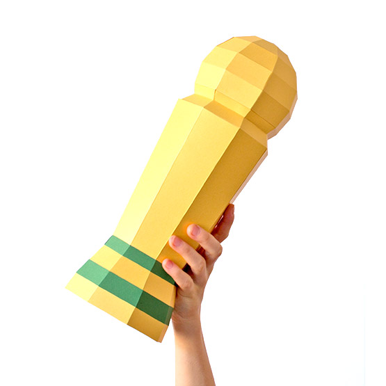 Pokal basteln aus Papier (zur WM oder für ein Kickerturnier) #papershape #wm