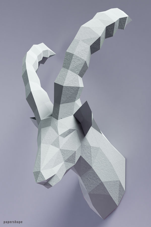 Papercraft capricorn animal head - #aries #papercraft #capricorn #papershape