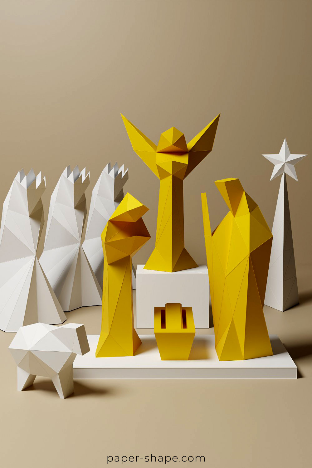 3d nativity scene from paper is a diy christmas calendar #papershape 