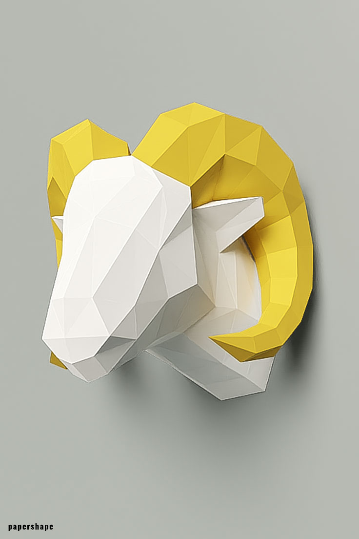 Papercraft aries animal head - #aries #papercraft #aries #papershape