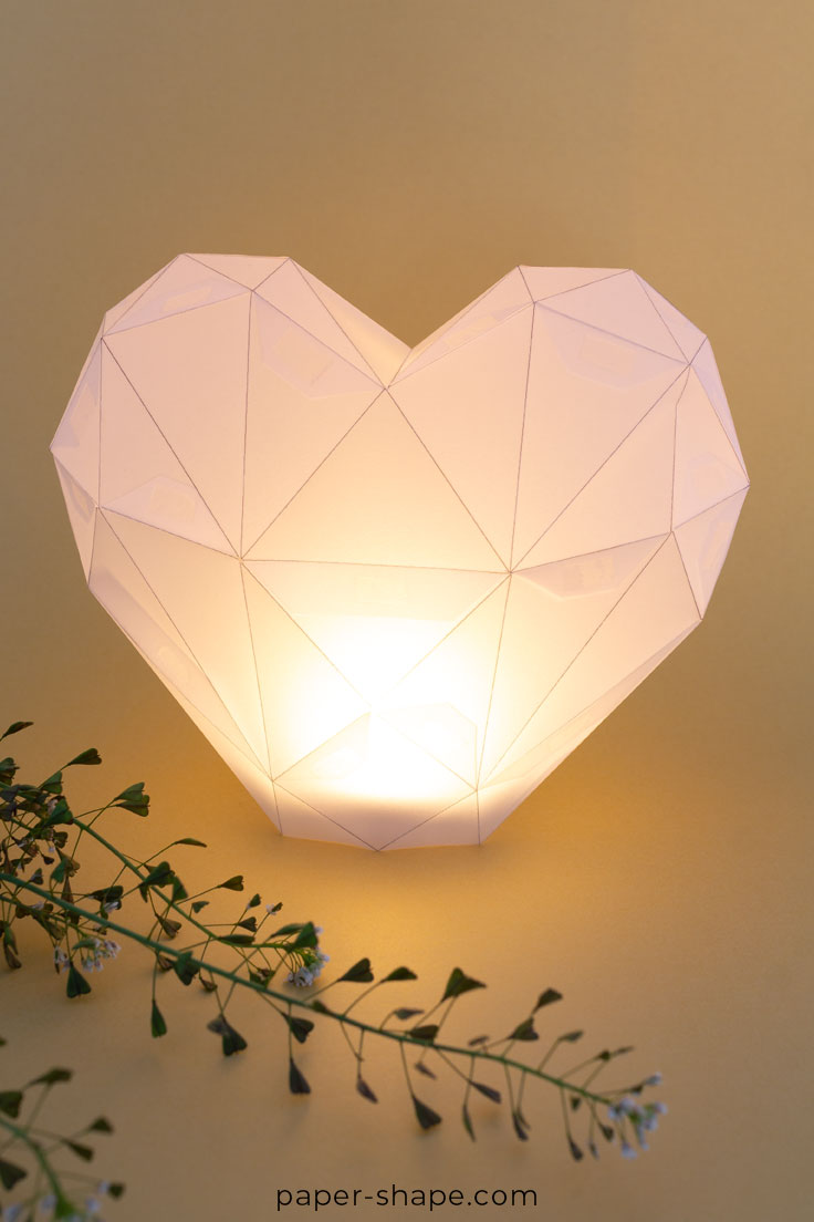 Papercrafted heart lantern